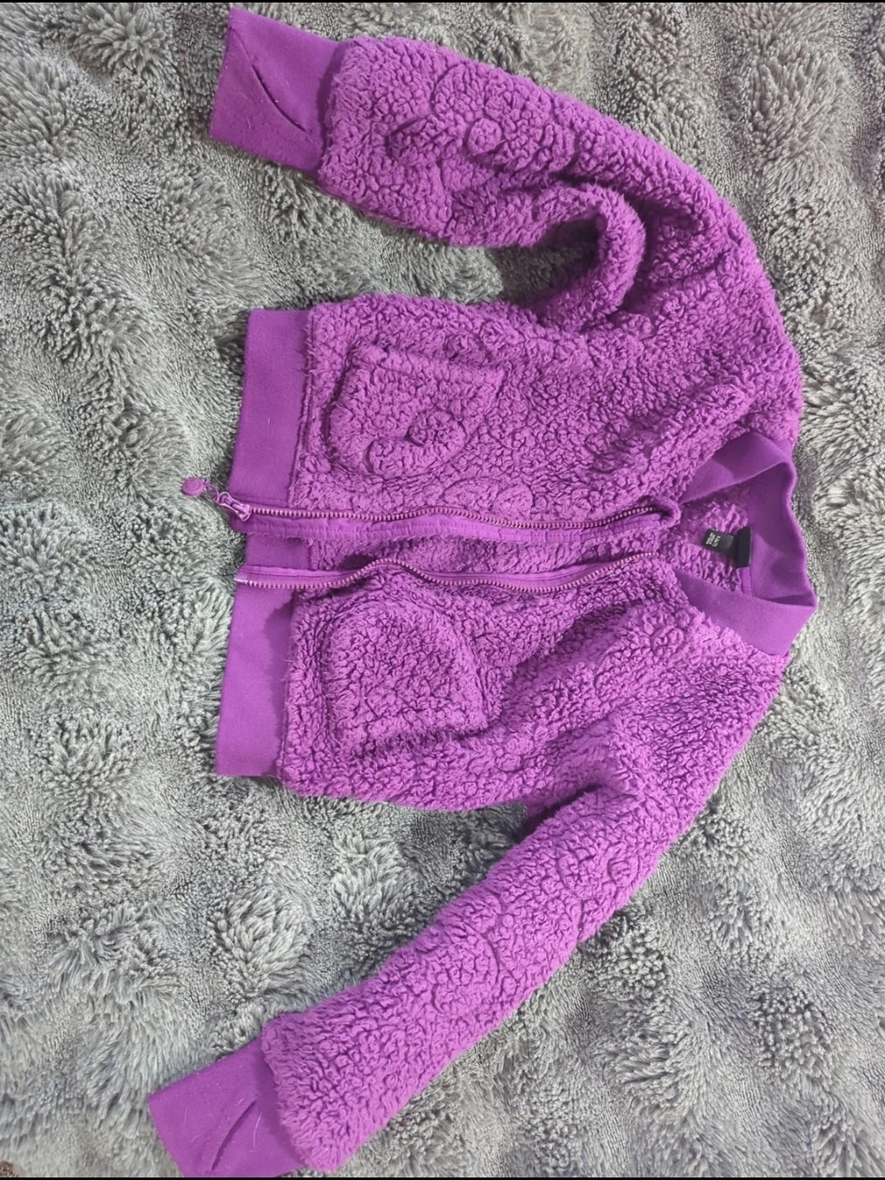 all in motion Purple Sherpa Zip-Up Jacket for Kids